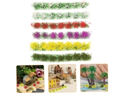 Juego de 6 cajas con arreglos florales en miniatura, accesorios para decoración de jardines y manualidades.