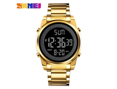 Reloj digital para hombre Relojes de pulsera con banda de acero inoxidable para hombre-dorado LUUCOZK