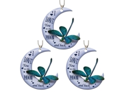 Adornos navideños de ranas y luna para coche, 3 piezas.