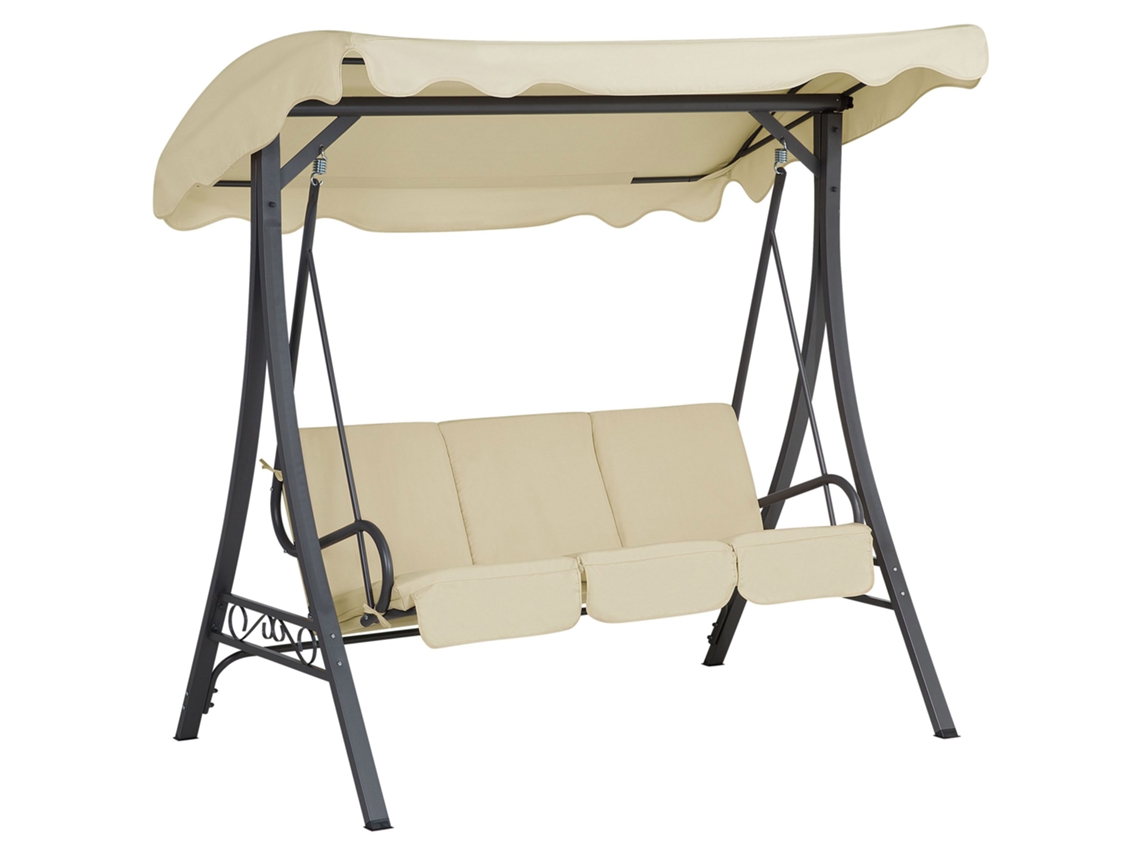Columpio BELIANI Garbo de Poliéster Beige 185x112x184