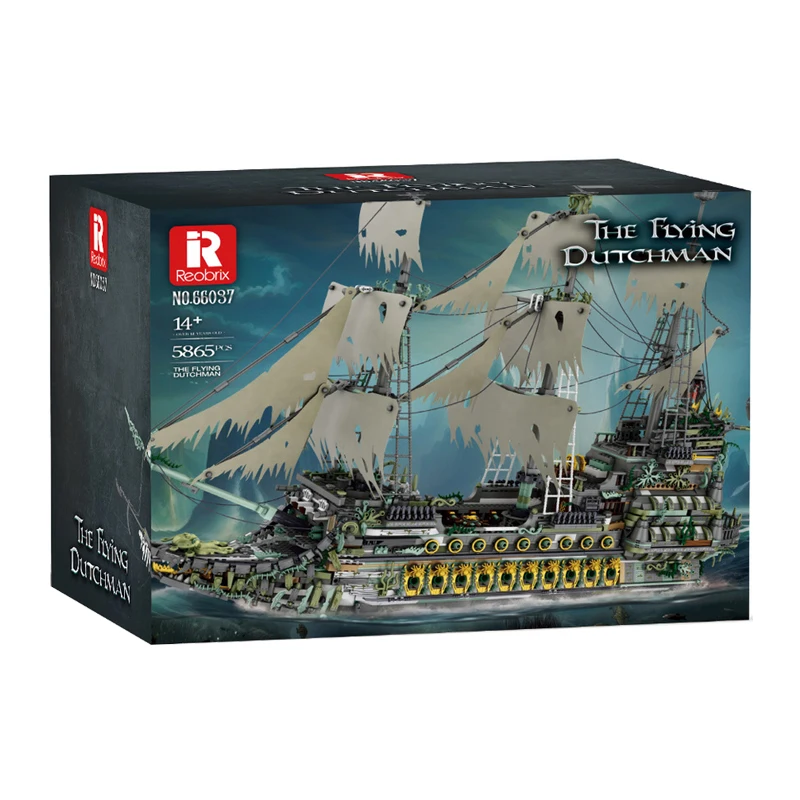 Juguete de construcción de bloques modelo del barco pirata Flying Dutchman