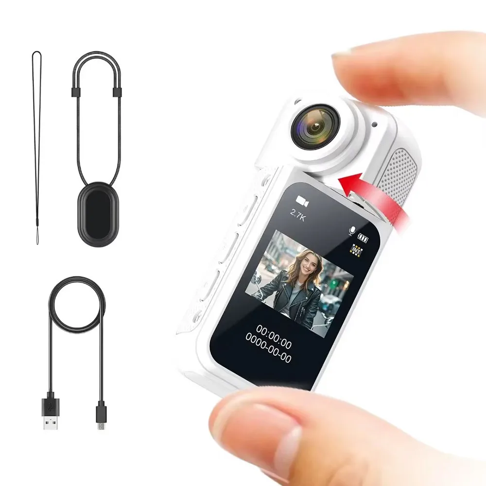 Cámara De Pulgar (blanca - 16g) - 2.7k - Rotación De 180° - Magnética - Exterior - 1.47 Pulgadas