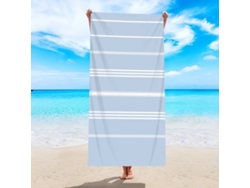 Toalla de playa de microfibra a rayas Yuysan, de alta absorción y secado rápido, 150 x 75 cm, modelo St177, azul claro.