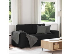 Sofá 2 Plazas Tela Negro 140 Cm