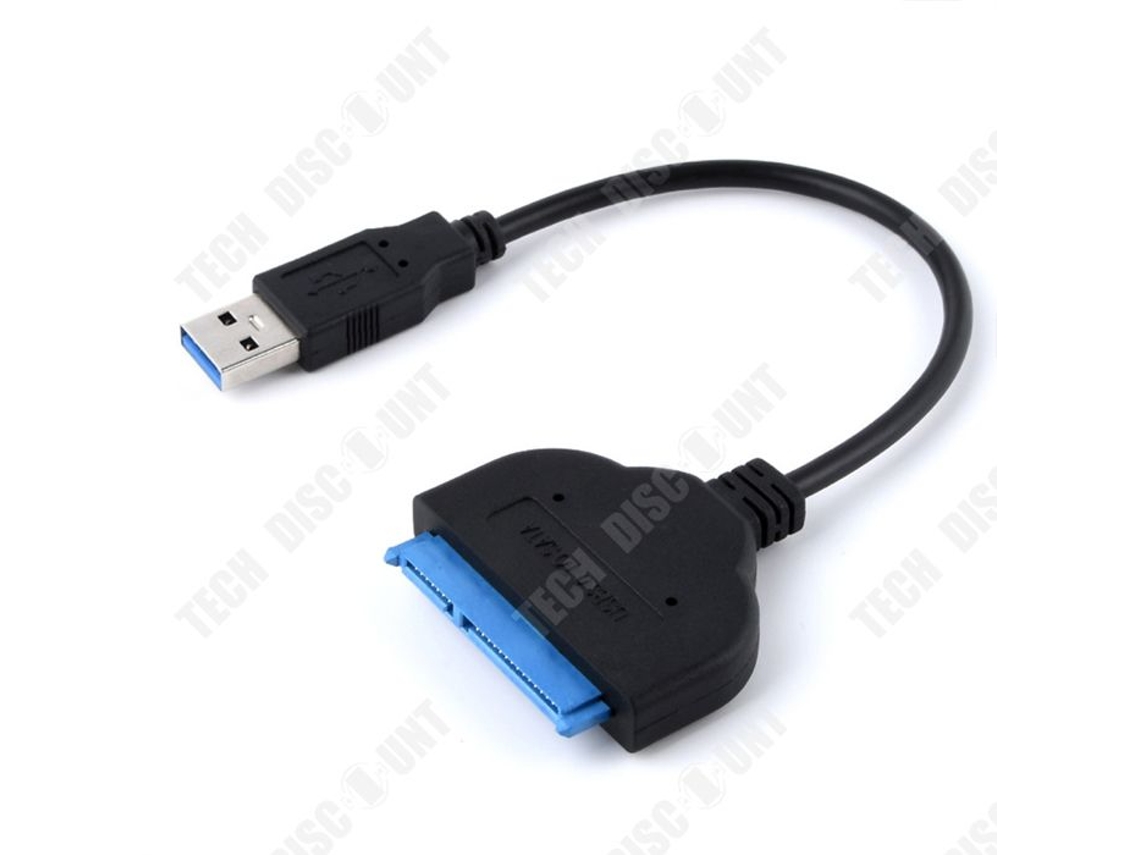 Cable de disco duro de 0,25 m USB3.0/3,1 a SATA III Cable de disco duro de datos compatible con disco duro grande 2,5/3,5 descuento técnico de 12V