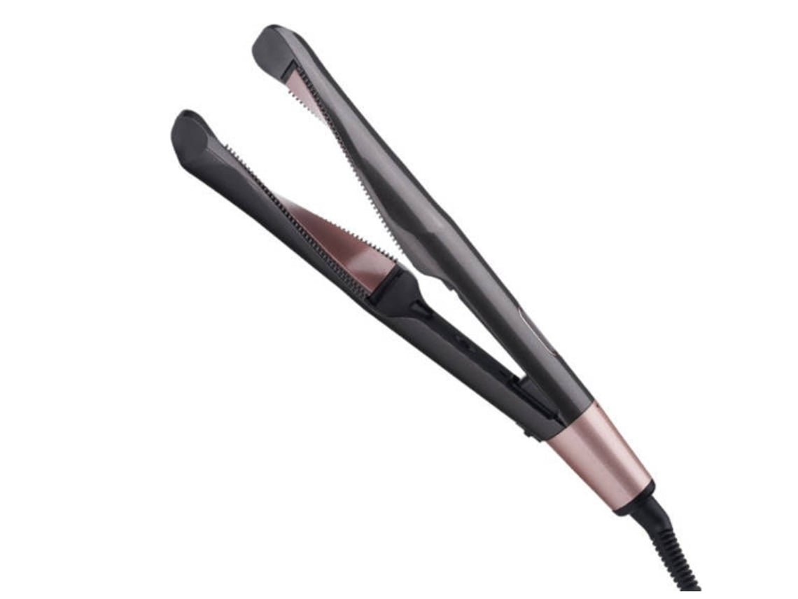 Plancha de pelo Yunzii 2 en 1 con pulverizador permanente calentado, pantalla LCD de doble voltaje y temperatura ajustable - Gris