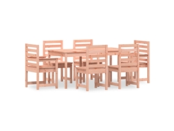 Maison Exclusive - Juego De Comedor Para Jardín 7 Pzas Madera Maciza Abeto Douglas