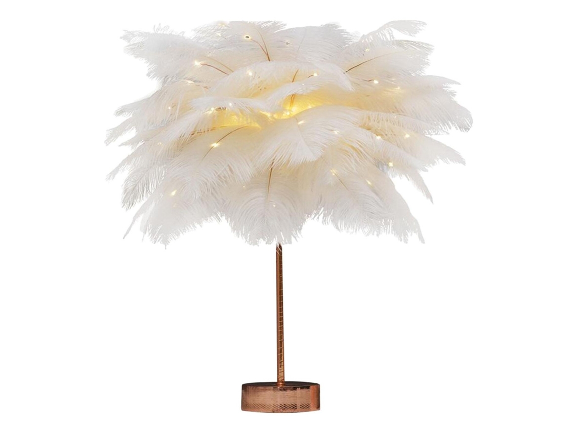 Lámpara de mesa elegante y decorativa con plumas, de Lowmoose