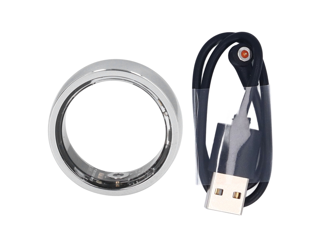 Anillo Inteligente Con Monitor De Actividad Física, Resistente Al Agua Ip68, Aplicación Smarthealth, Tamaño 18, Color Plata.