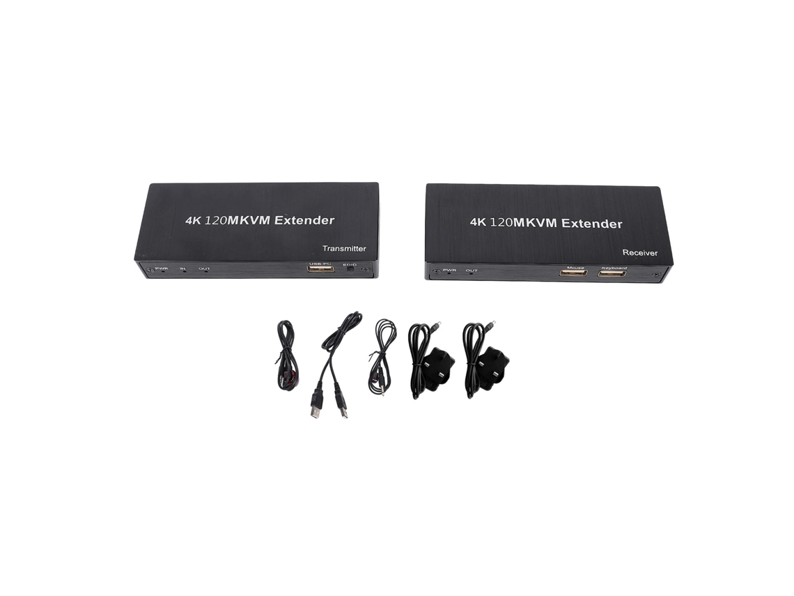 Extensor Kvm Usb 4k Hd De 120 M Con Cable Cat5e/6/7, Controlador De Ratón Y Teclado, Enchufe Británico.