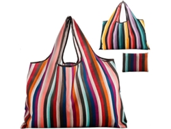 Juego de 2 bolsas de compra grandes reutilizables de nailon lavable, plegable, ecológico y duradero, tamaño bolsillo - Nuevo color arcoíris - GOKOCO