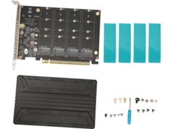 Adaptador Quad M.2 Nvme Pcie De 32 Gbps De Aleación De Aluminio Para Expansión De Computadora