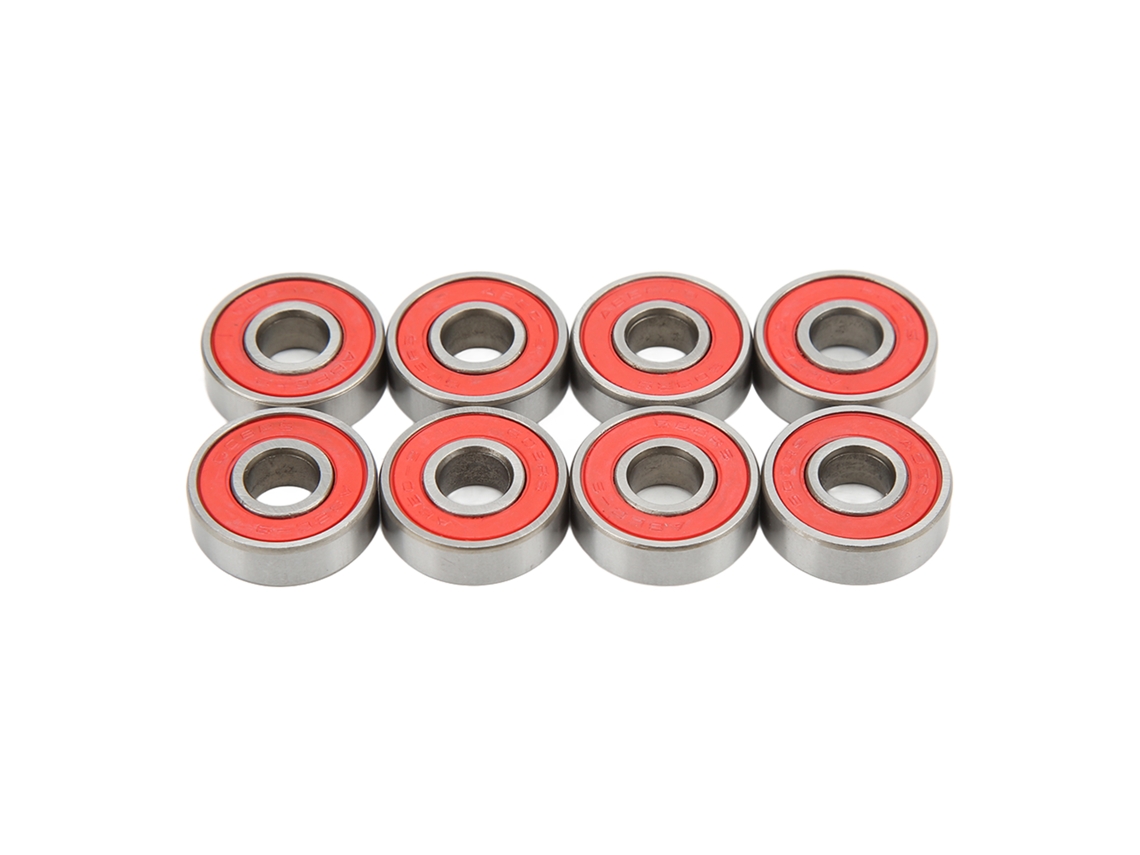 2026-8 Piezas Rodamientos De Bolas 608rs Abec 9 Acero Carbono Sellados 8x22x7mm Para Patines Tablas De Baile Rojo