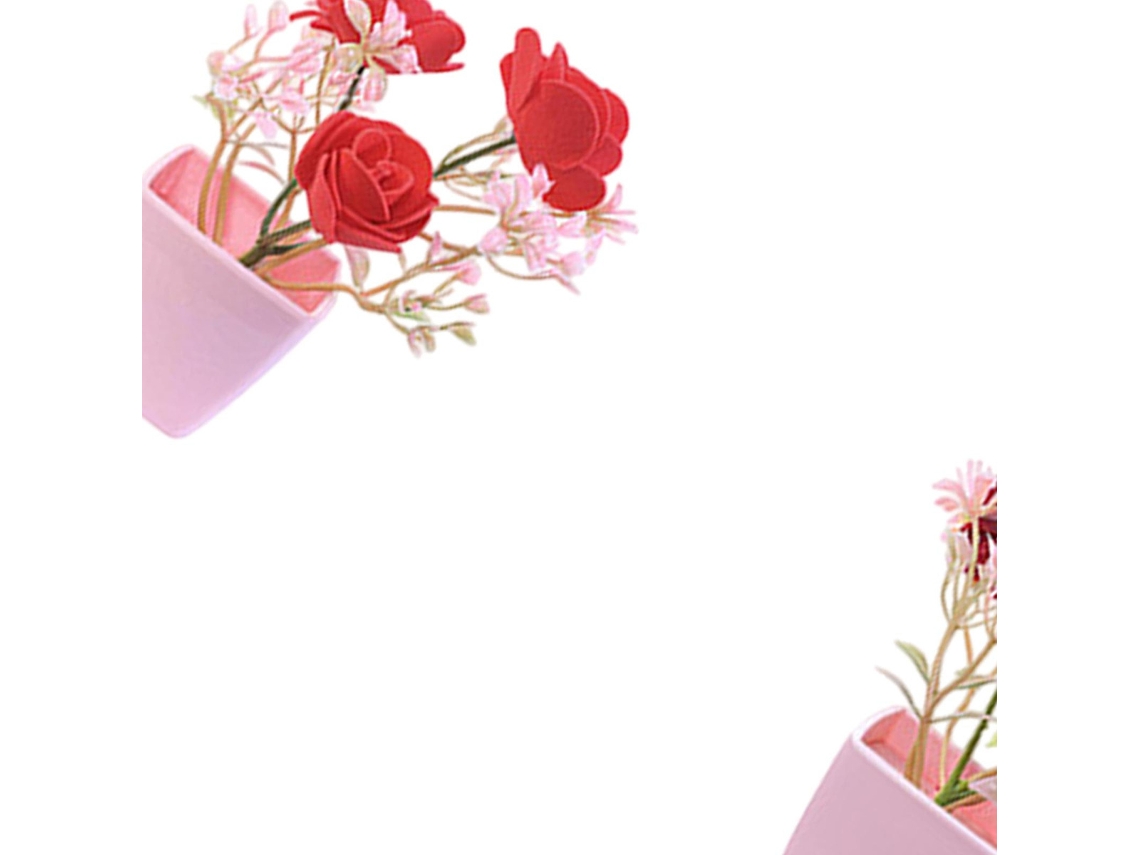 4 piezas de flores artificiales en maceta, plantas falsas en maceta