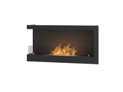 Corner 900 Left SimpleFire Chimenea de bioetanol integrable con vidrio