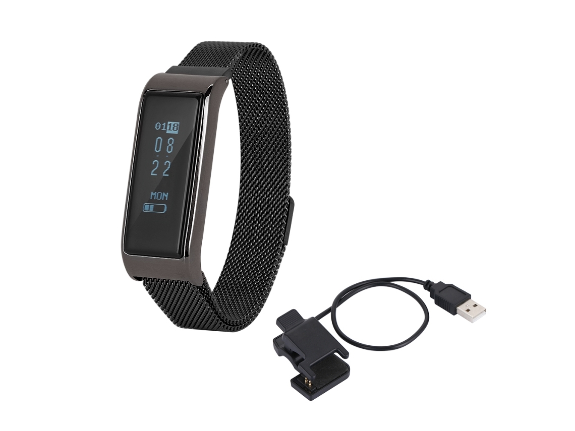 Pulsera Inteligente Impermeable Para Mujeres De Moda Con Monitor De Frecuencia Cardíaca (negro)