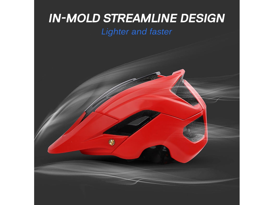 Casco ligero para bicicleta con forro desmontable y visera ajustable, carcasa moldeada para ciclismo de montaña y carretera.