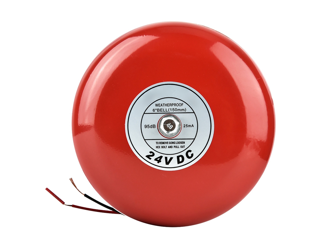 NEVEANCE Sirena de Alarma Redonda de Metal 24V Sirena de Seguridad contra Incendios Roja