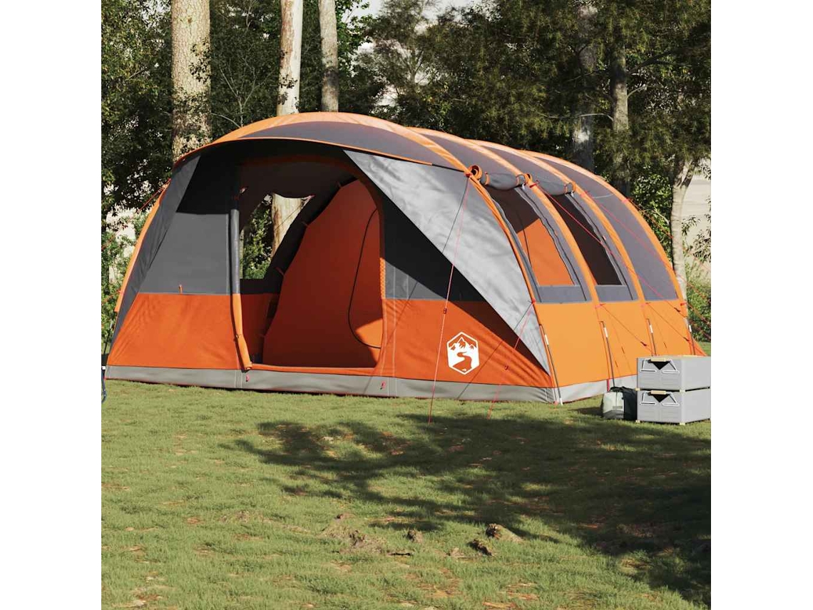 Tienda de campaña tipo túnel impermeable para 5 personas, gris/naranja