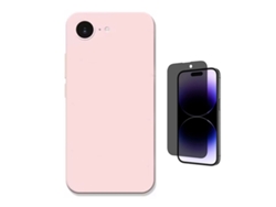 Kit Vidro Anti-spy Capa Silicone Líquido Phonecare Para Apple Iphone 17e - Rosa