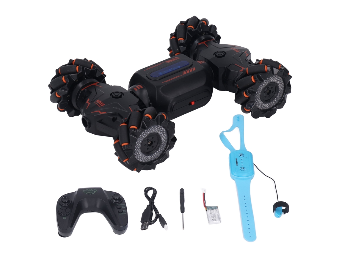 Coche Acrobático Rc 2.4g Con Control Por Gestos, Giro De 360° Todoterreno, Naranja, Para Niños De 8 Años En Adelante.