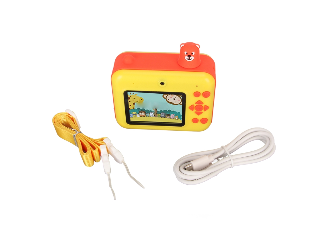 Câmera Instantânea Infantil 1080p Tela 2.4 Polegadas Lentes Duas 40mp Brinquedo De Selfie Para Crianças Amarela