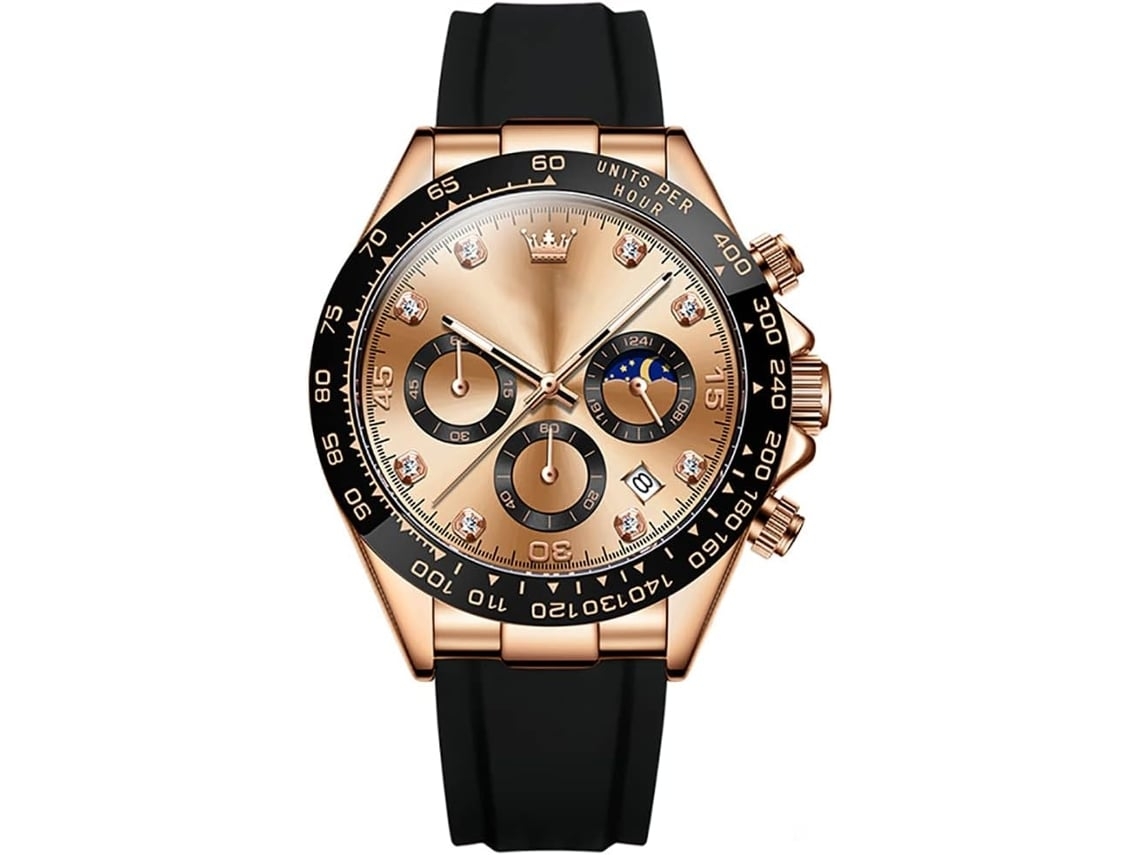 Relojes Pulsera De Silicona Impermeable Fecha Cronógrafo Reloj De Pulso Rosa Oroyuysan