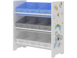 Estantería para niños Boiro 3 niveles koala aglomerado/poliéster 60 x 62 x 30 cm multicolor [EN.CASA]