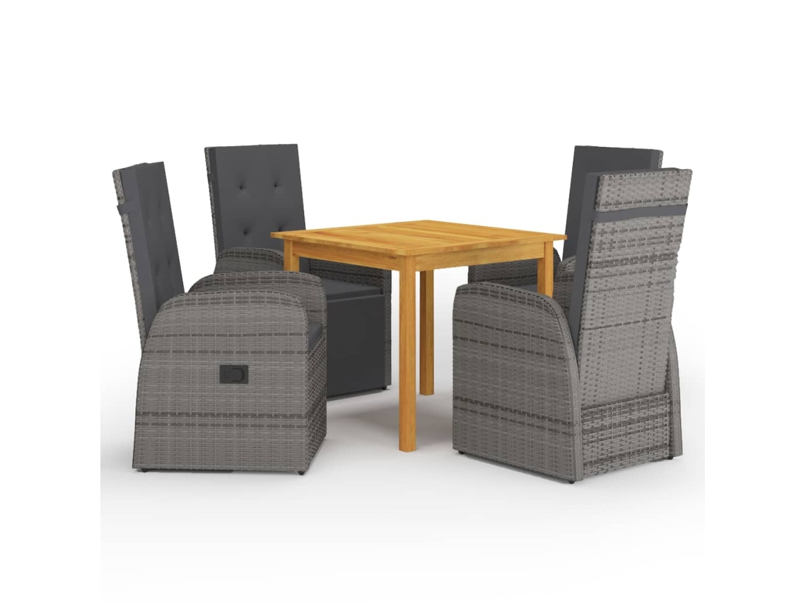 Juego de comedor de jardín gris Dkd Home Decor