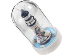 Gran figura de faro náutico en resina con luz LED bajo cristal, luz nocturna en miniatura. SFUSHOS