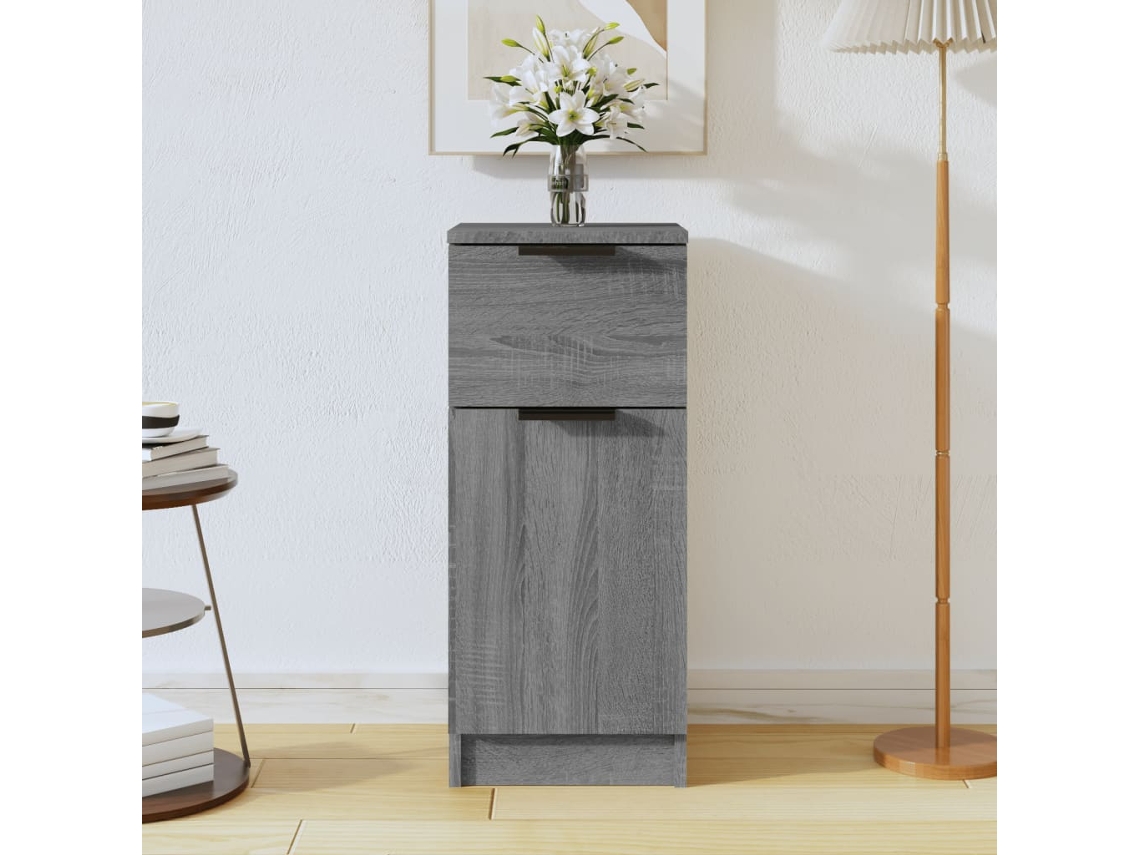 Aparador | Vitrina buffet 30x30x70 cm Madera tratada Color gris Sonoma