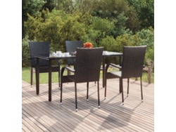 Juego de comedor de jardín DKD Home Decor de 10 piezas en mimbre negro