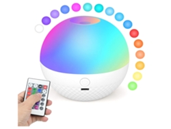 Luz Nocturna para Niños, Luz Nocturna Táctil Luz LED para Dormitorio con Control Remoto 16 Colores Cambio de Brillo Ajustable USB Recargable(Blanco) CHRONUS
