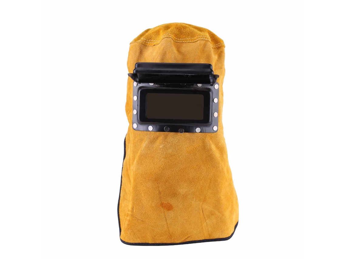 Máscara de Solda Respirável Resistente Ao Calor de Couro com Lente Flip back e Ajuste de Velcro | S/MARCA
