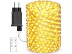 Estendal de Luzes com 600 Leds, 100m para Uso Exterior, 8 Modos, À Prova de Água Ip44, Luz Branco Quente PRIME KANG