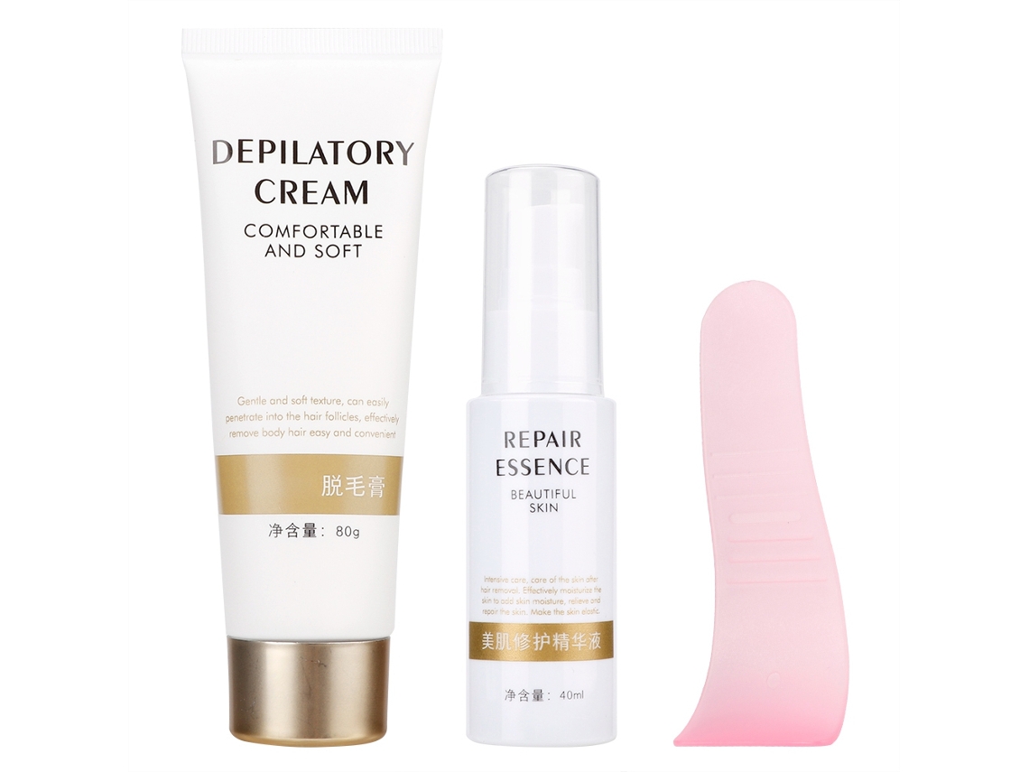 2026 kit Depilatório Creme 80g + Soro Reparador 40g para Eliminação de Cabelo e Cuidado da Pele Suave
