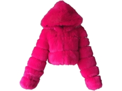 2026-abrigo De Pelo Falso Para Mujer Con Capucha Corto Cálido Chaqueta De Pellizco Talla Xx-large