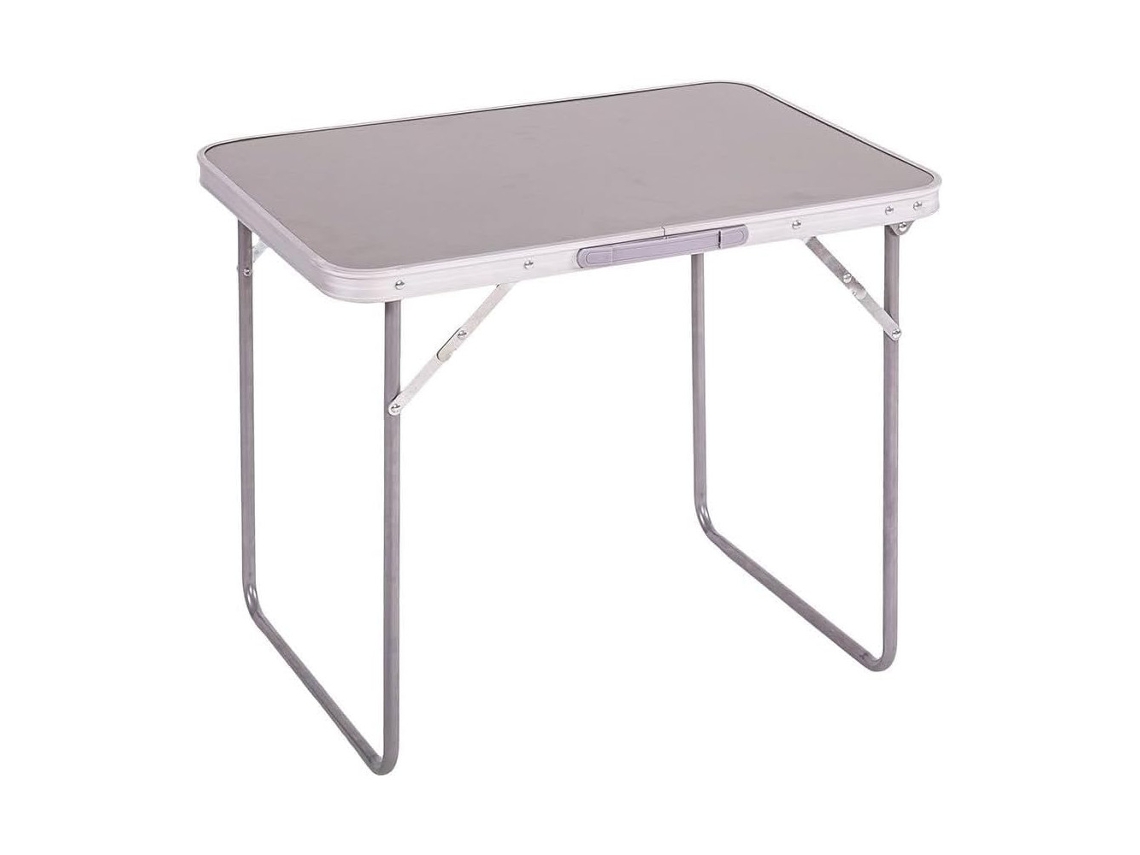 Mesa de camping plegable Coshano de aluminio con tablero MDF, 80 x 60 x 70 cm, ideal para exteriores, picnic, camping, vacaciones y playa (gris)