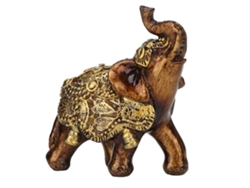Adorno De Elefante De Resina Estilo Europeo Con Vetas De Madera Para Soporte De Tv, Dorado S