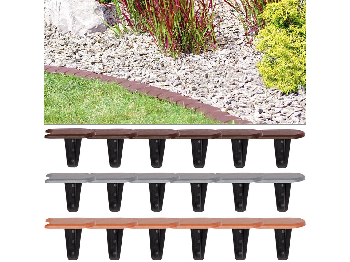 Juego de estructura de cama con borde de césped marrón Garden 3,8m