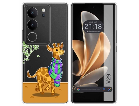 Funda Diseño Jirafa para Vivo V29 5G TUMUNDOSMARTPHONE Silicona Multicolor