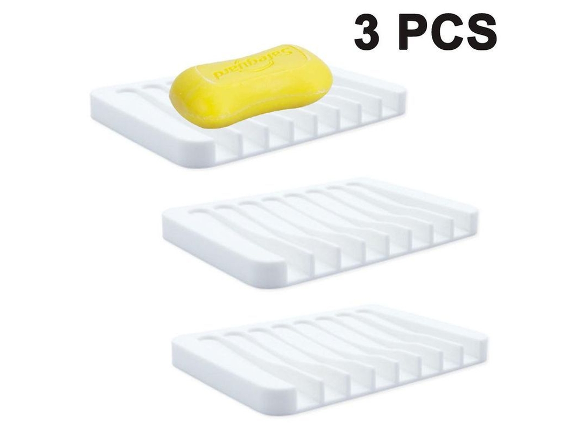 Juego De 3 Jaboneras De Silicona Con Desagüe Para Baño/cocina