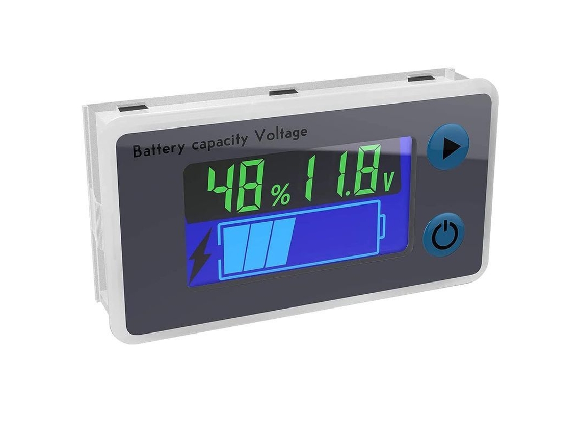 Monitor De Capacidad De Batería Lcd De 10-100 V Con Indicador De Temperatura Y Voltímetro Multifuncional (12 V)
