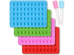 2026-15819-molde De Silicona Para Ositos Gummy Con 2 Pipetas Hace 200 Piezas A La Vez Seguro Para Horno Refrigerador Lavavajillas