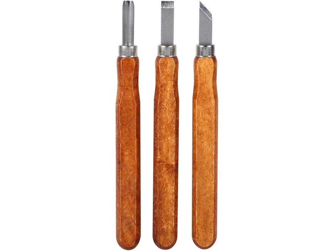 Conjunto De Herramientas De Tallado En Madera Para Principiantes, Escultura Diy Carpintero (3 Piezas)