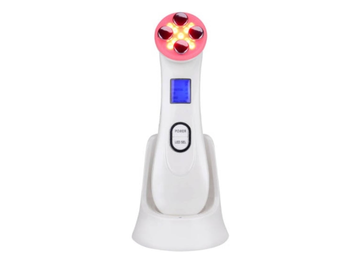 Dispositivo de belleza Máquina de estiramiento facial 5 en 1 Cuidado facial reafirmante Limpiador facial Antienvejecimiento Antiarrugas blanco YEMAESRE