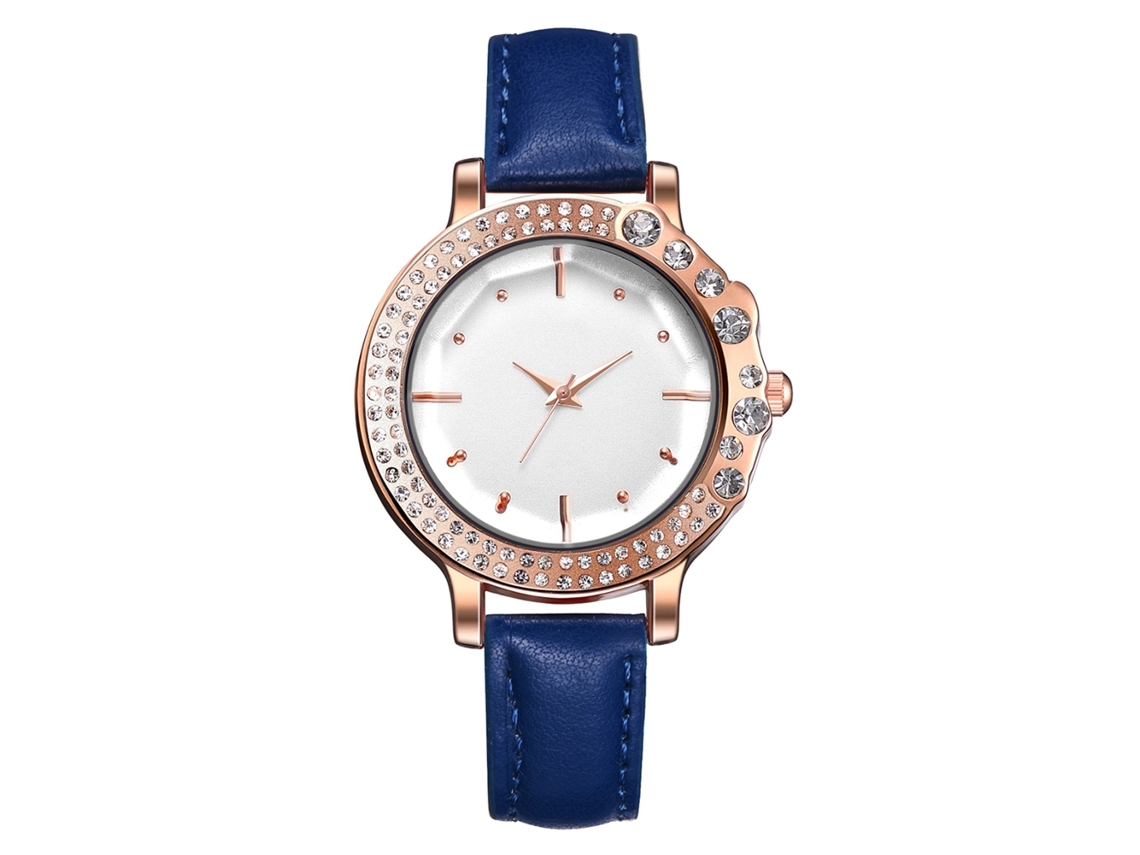 Reloj De Pulsera De Moda Para Mujer Xr3370 Con Correa Clásica Y Diamantes (azul)
