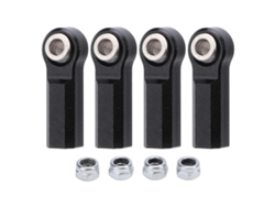 4 Rótulas Metálicas Para Coches Rc A Escala 1/10, Diámetro 7,0 Mm, Rosca M4, Color Negro.