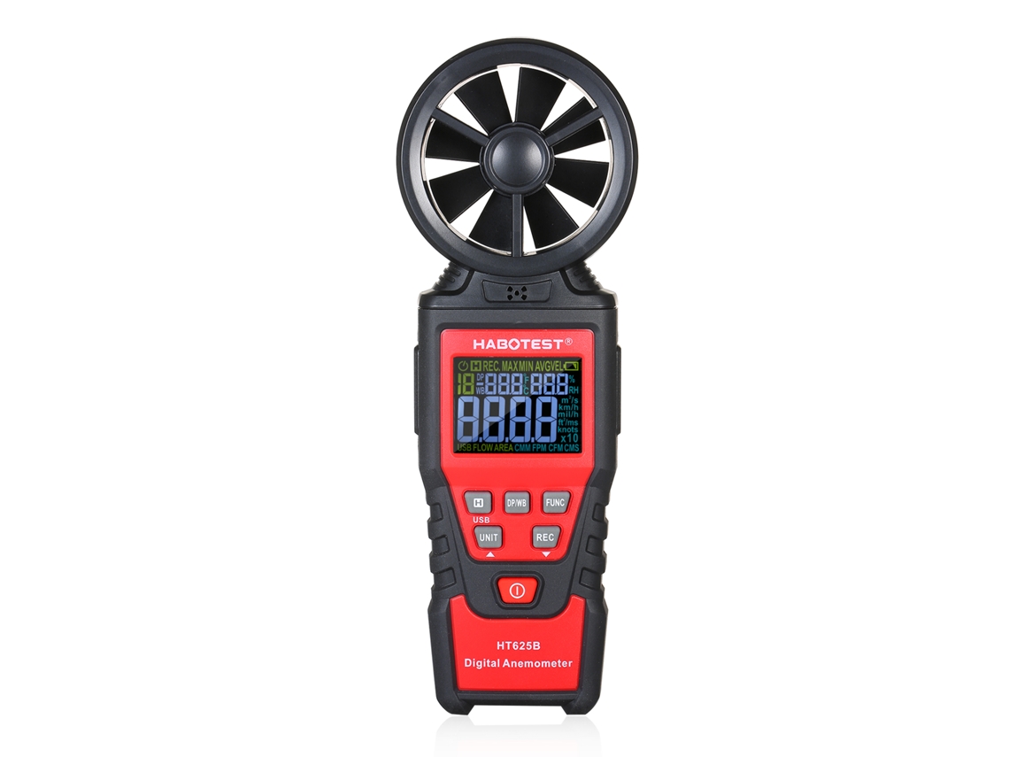 Anemómetro Digital Portátil Habotest Ht625b Con Pantalla Lcd Retroiluminada Para Navegación, Windsurf Y Pesca.