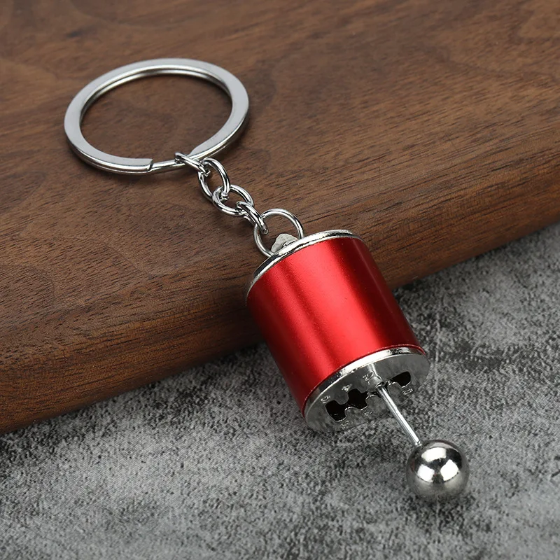 Llavero Metálico Rojo Con Forma De Palanca De Cambios De Transmisión Manual, Juguete Antiestrés Para Aliviar El Estrés Y La Ansiedad.